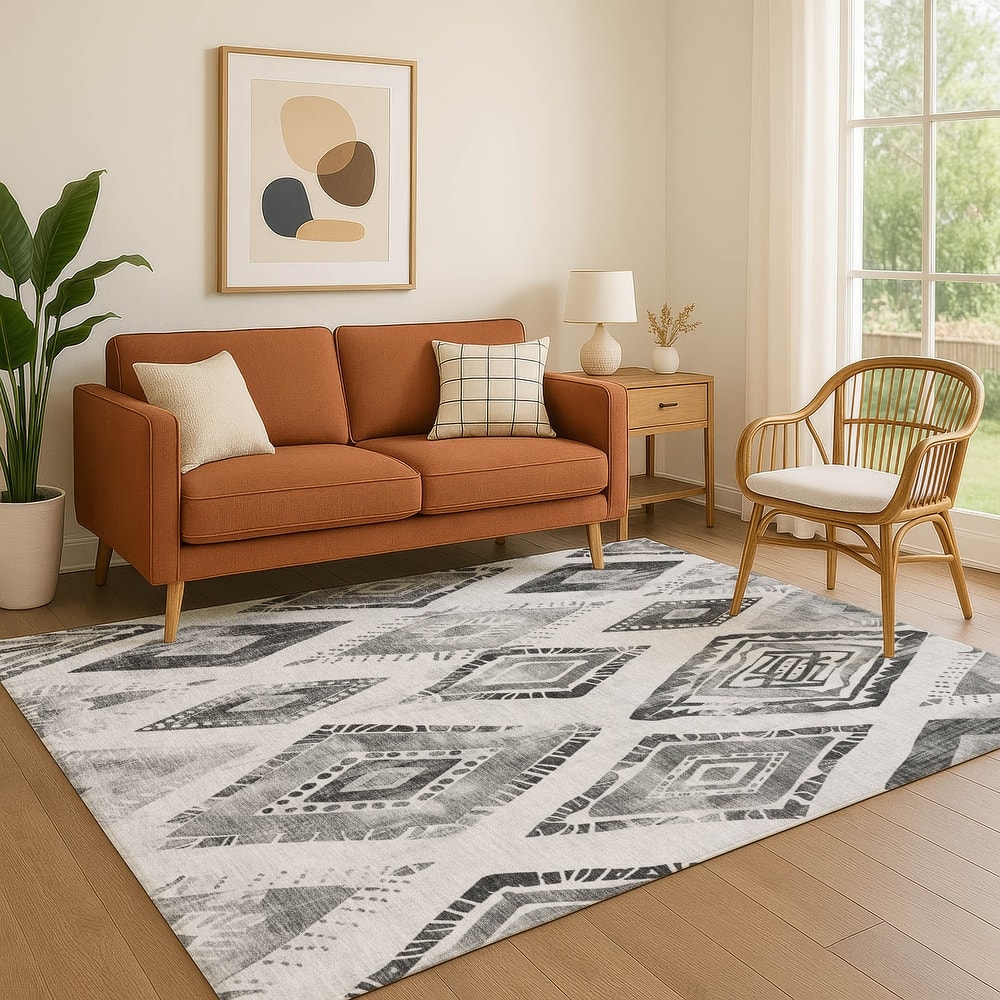 Premium Washable Super Soft Modern Diamonds Mayfield Rug
