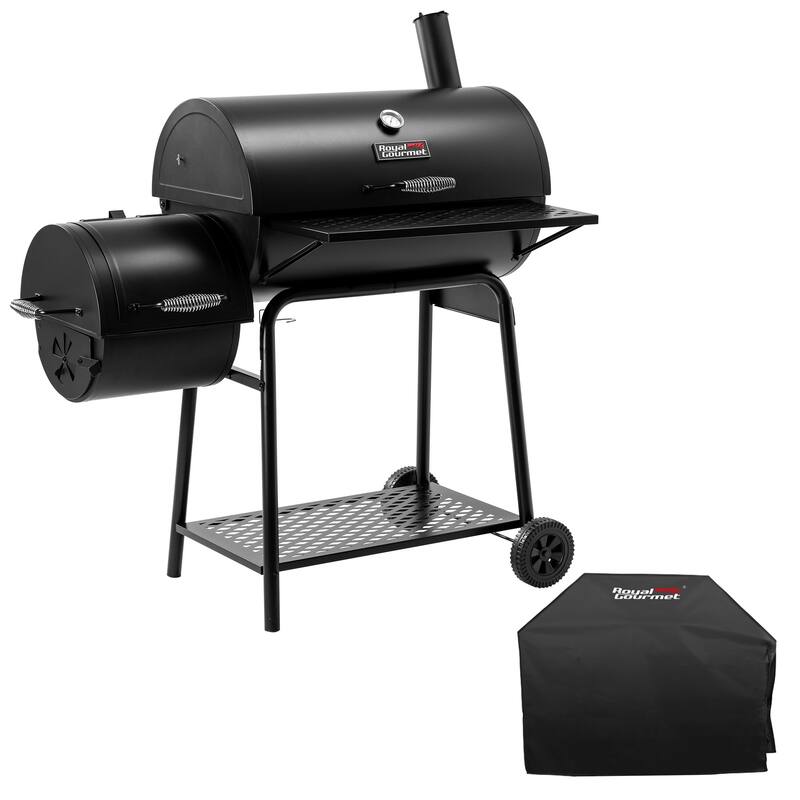 Royal Gourmet CC1830FC, Charcoal Grill with Smoker and Cover, black