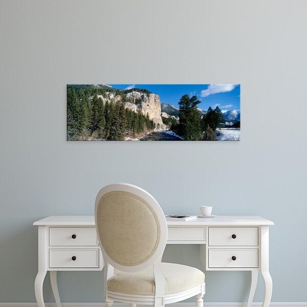 Easy Art Prints Panoramic Images's 'USA, Montana, Gallatin River, winter' Premium Canvas Art
