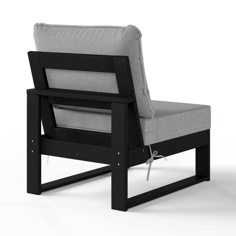 Endless Patio Deep Seating Armless Chair with Black Frame
