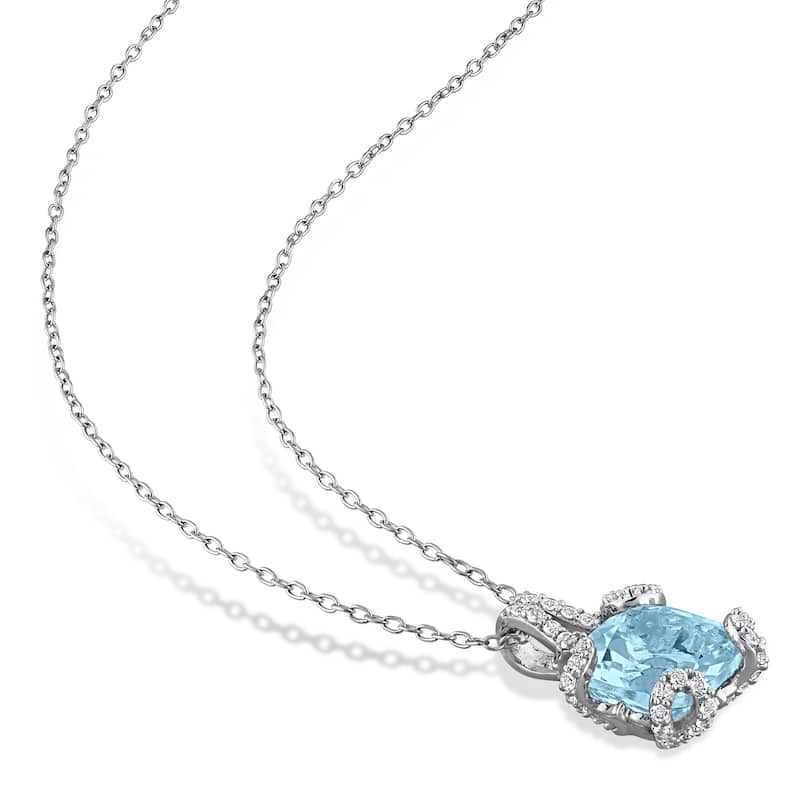 Miadora Sterling Silver Gemstone Necklace and Earrings Set