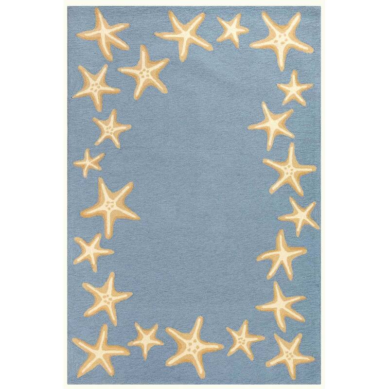 Liora Manne Capri Starfish Border Indoor/Outdoor Area Rug