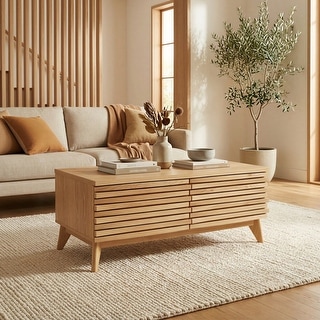 Studio London Zappa 2 Drawer Oak Wooden Coffee Table with Storage