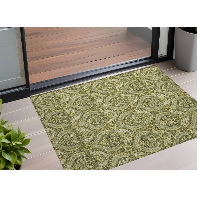 Jax Lush Floral Weather Resistant Blended Style Outdoor Rug - 3' x 5' - Green