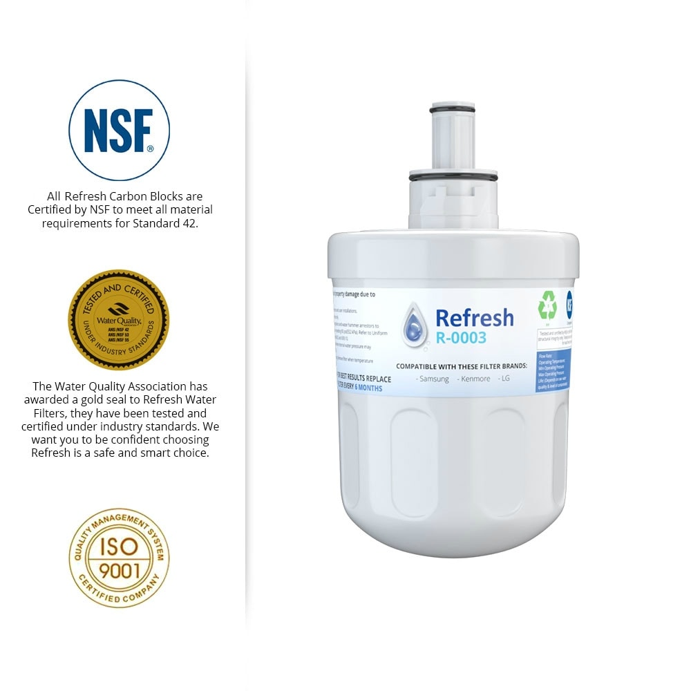 Water Filters 3 Pack Fits Samsung RF268ABRS Refrigerators Refresh