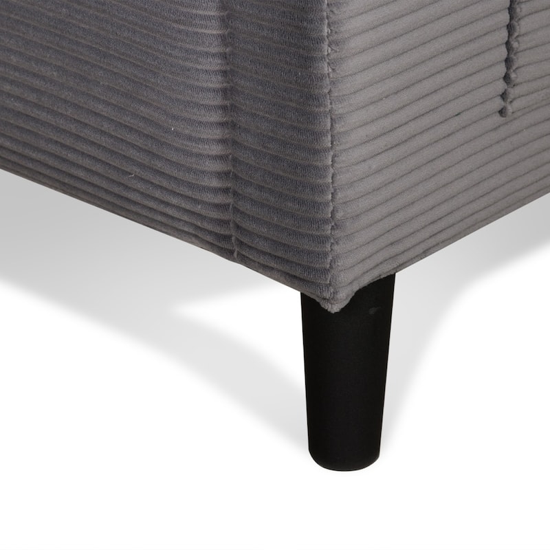 48.03" Soft Corduroy 2-Seater Sofa with Side Storage Pocket