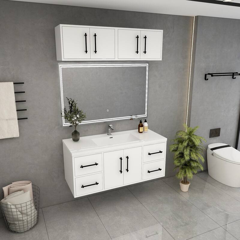 Victoria 48'' Wall-Mounted Vanity Set with Motion Sensor LED light Top Cabinet