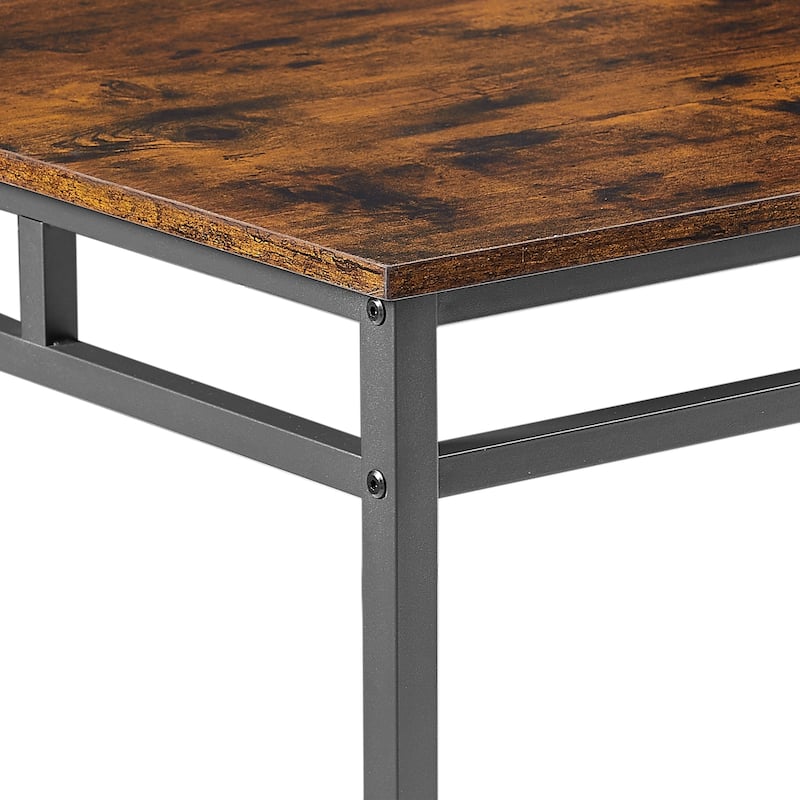 Bar table set 5PC Dinging table set with high stools, structural strengthening, industrial style 43.31 L x 23.62 W x 35.43 H.