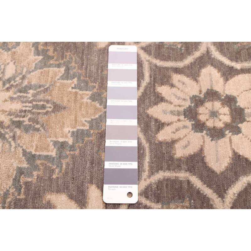 ECARPETGALLERY Hand-knotted Mirzapur Dark Grey Wool Rug - 7'11 x 9'10