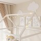preview thumbnail 6 of 14, White Full House Bed with Guardrail & LED - Charming & Secure Design