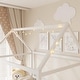 preview thumbnail 6 of 10, Wood Full House-Shaped Kids Pine Bed Frame with 13.9'' height Guardrails and LED Design for Bedroom, White, Easy to Assemble