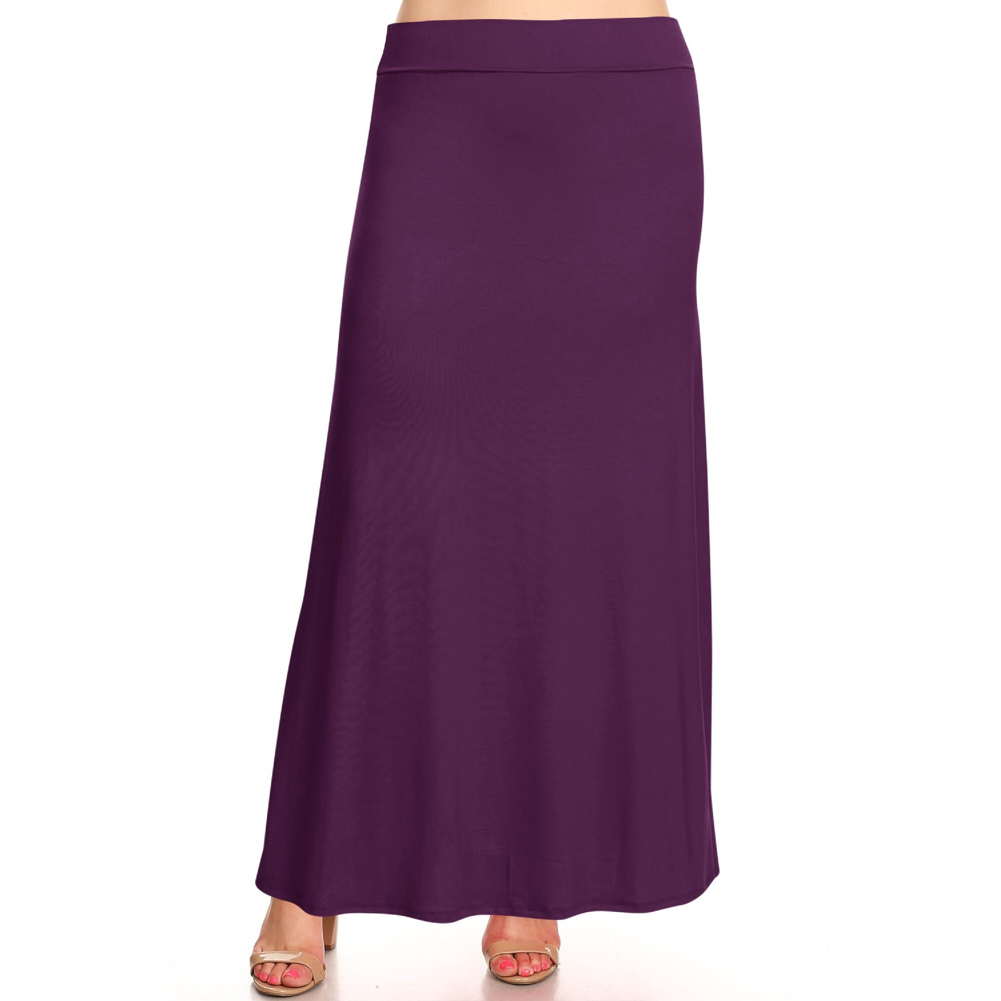 plus size purple maxi skirt