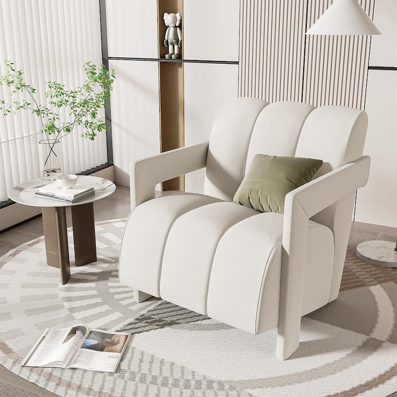 Polyester Fabric L-shaped Armrests - White