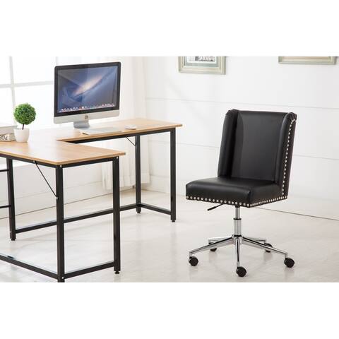 Porthos Home Office Chair, Adjustable Height, 360 Swivel, PU Leather