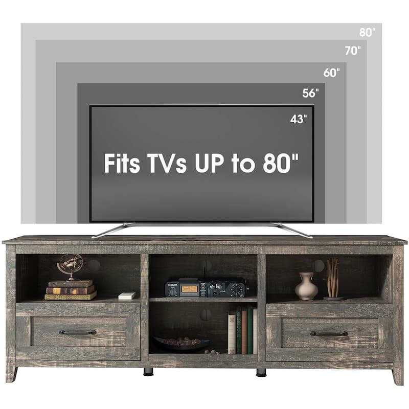 WESOME 70in TV Stand Home Cabinet with Drawers/Shelves/Doors for Living Room Bedroom - 70inch