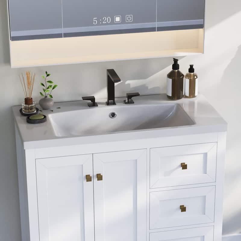 Moasis 36"/42" Bathroom Vanity with Sink Set and 2 Soft-Closing Doors & 3 Drawers