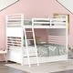 preview thumbnail 11 of 25, Twin Over Twin Wood Bunk Bed with Drawers, Safety Guardrails, Convertible to Two Beds White