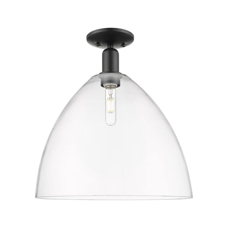 Innovations Lighting 716-1C-19-16 Bristol Semi-Flush Bristol 16" Wide - Matte Black / Clear