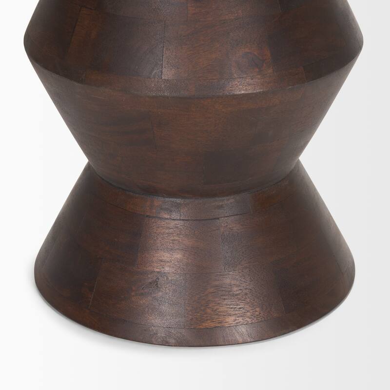 Odessa Dark Brown Wood Side Table