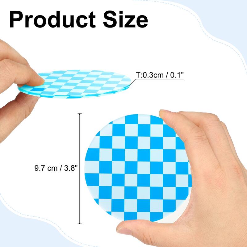 2pcs Acrylic Cup Coasters, Acrylic Drink Coaster Tabletop Mat - Blue