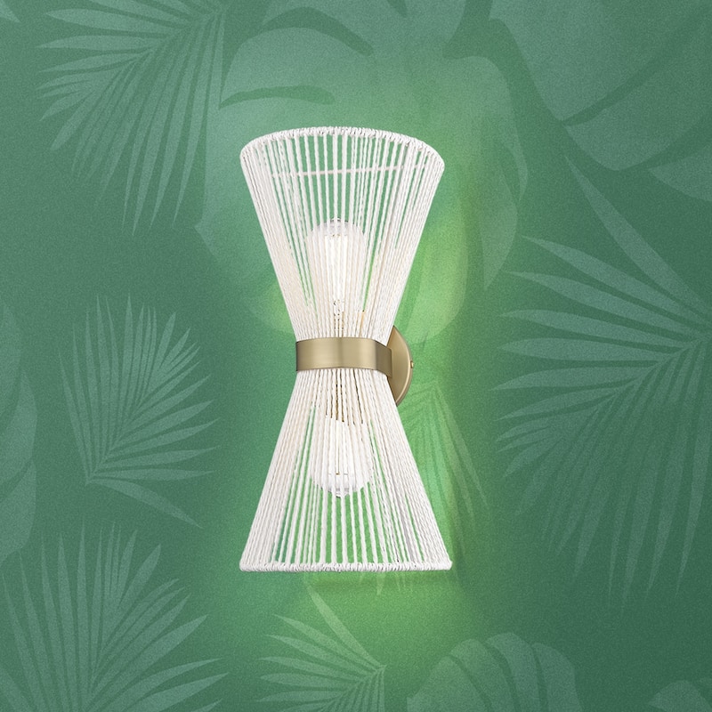 Avon 8" Wide 2-Light Wall Sconce with Rope Shade - N/A