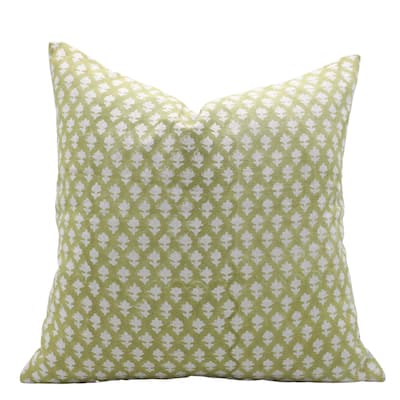 Fabdivine Linen Farmhouse Block print pillow Cover