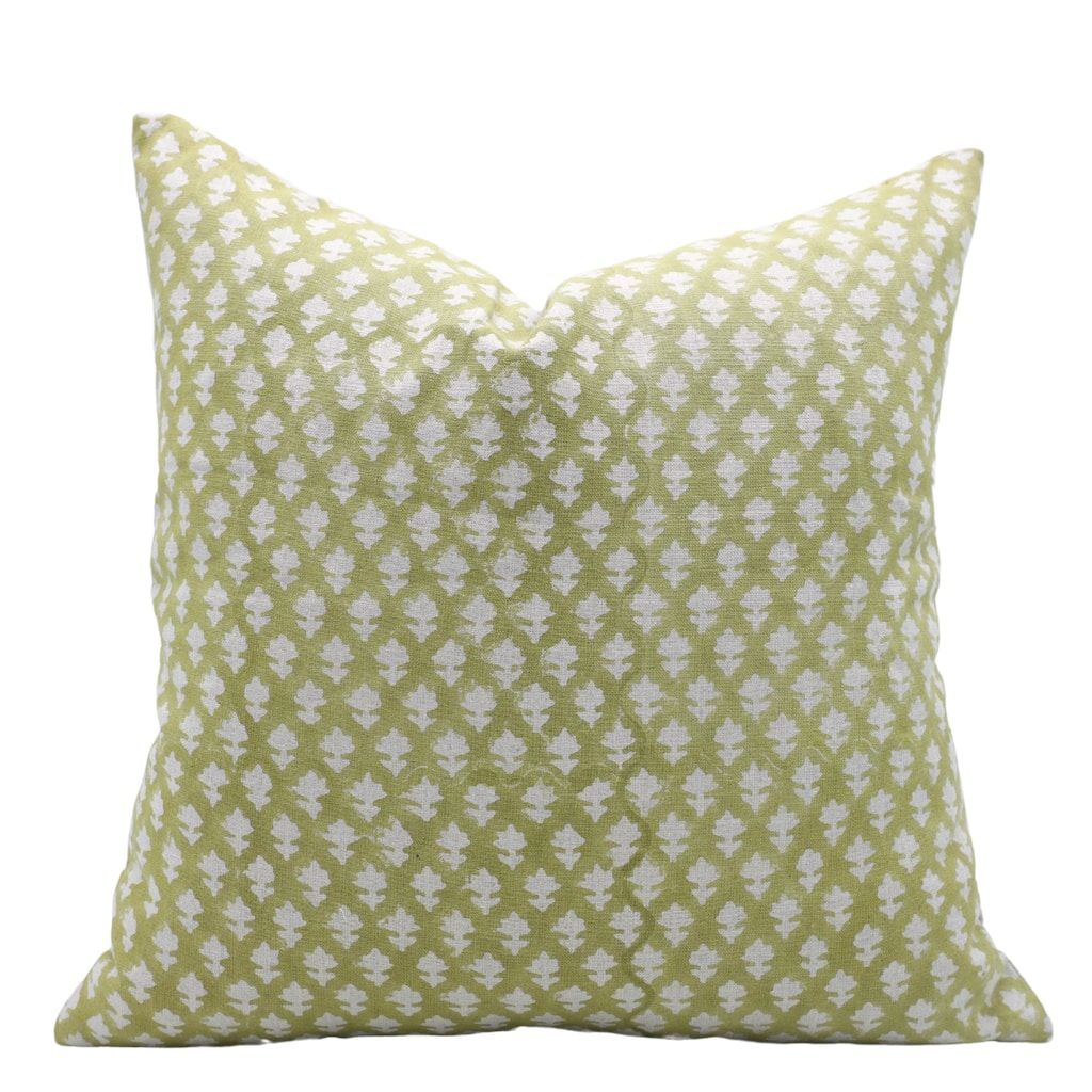 Fabdivine Linen Farmhouse Block print pillow Cover
