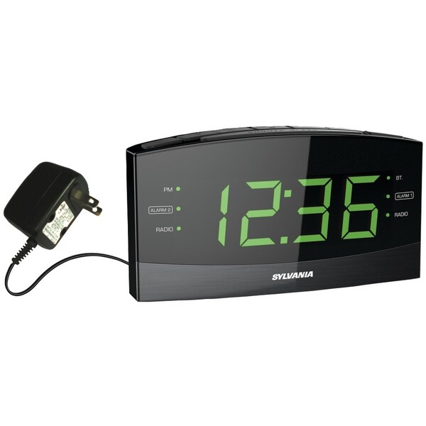 Sylvania scr1989bt 1.8 jumbo digit alarm clock radio with bluetooth