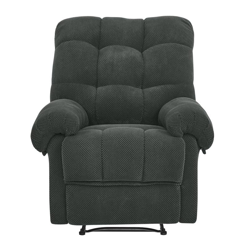 Recliner Chair, Overstuffed Armchair, Manual Recliner, Padded Footrest, Ergonomic Lounge Chair, Soft Fabric Recliner