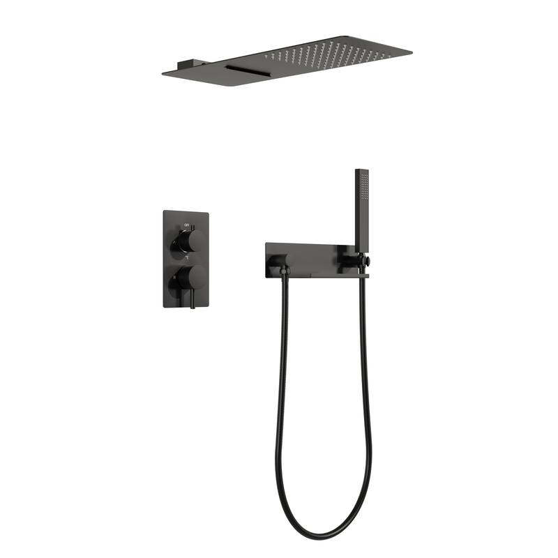 Rainfall Shower System With Hand shower And Concealed Pressure Balance Valve
