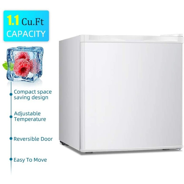 1.1 Cu.ft Compact Upright Freezer, Reversible Door, Adjustable