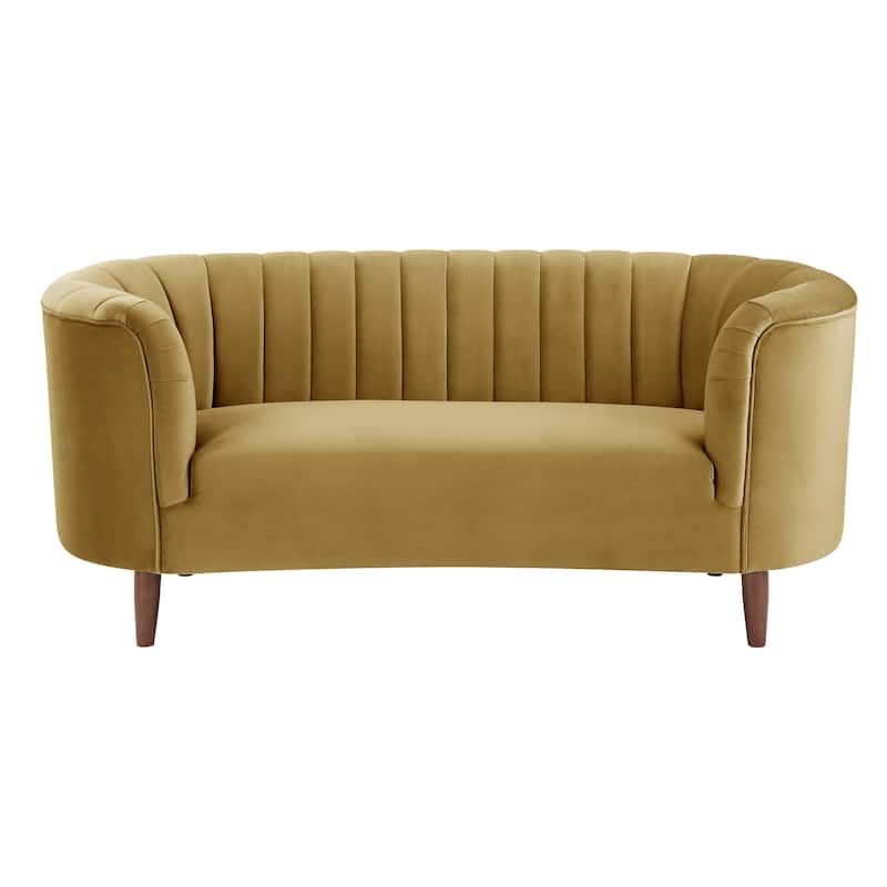 Yanna Tufted Loveseat with Wooden Leg