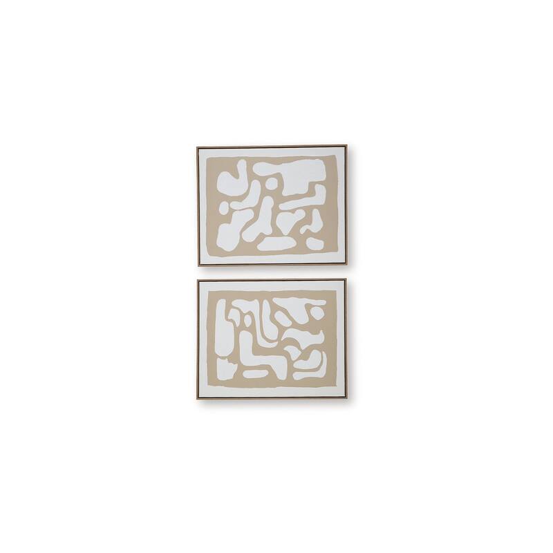 Signature Design by Ashley Waldett Beige/White Wall Art (Set of 2)
