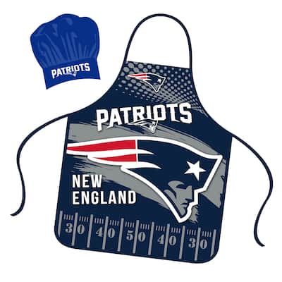 NFL Apron & Chef Hat Set, with Large Team Logo - New England Patriots - 31" x 25"