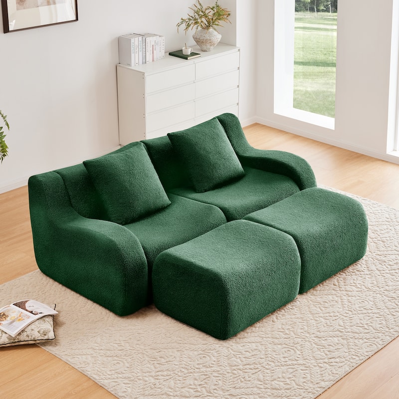 GDF Studio - Fairford 2-Seat Modular Sofa with Chaise & Curved Armrests