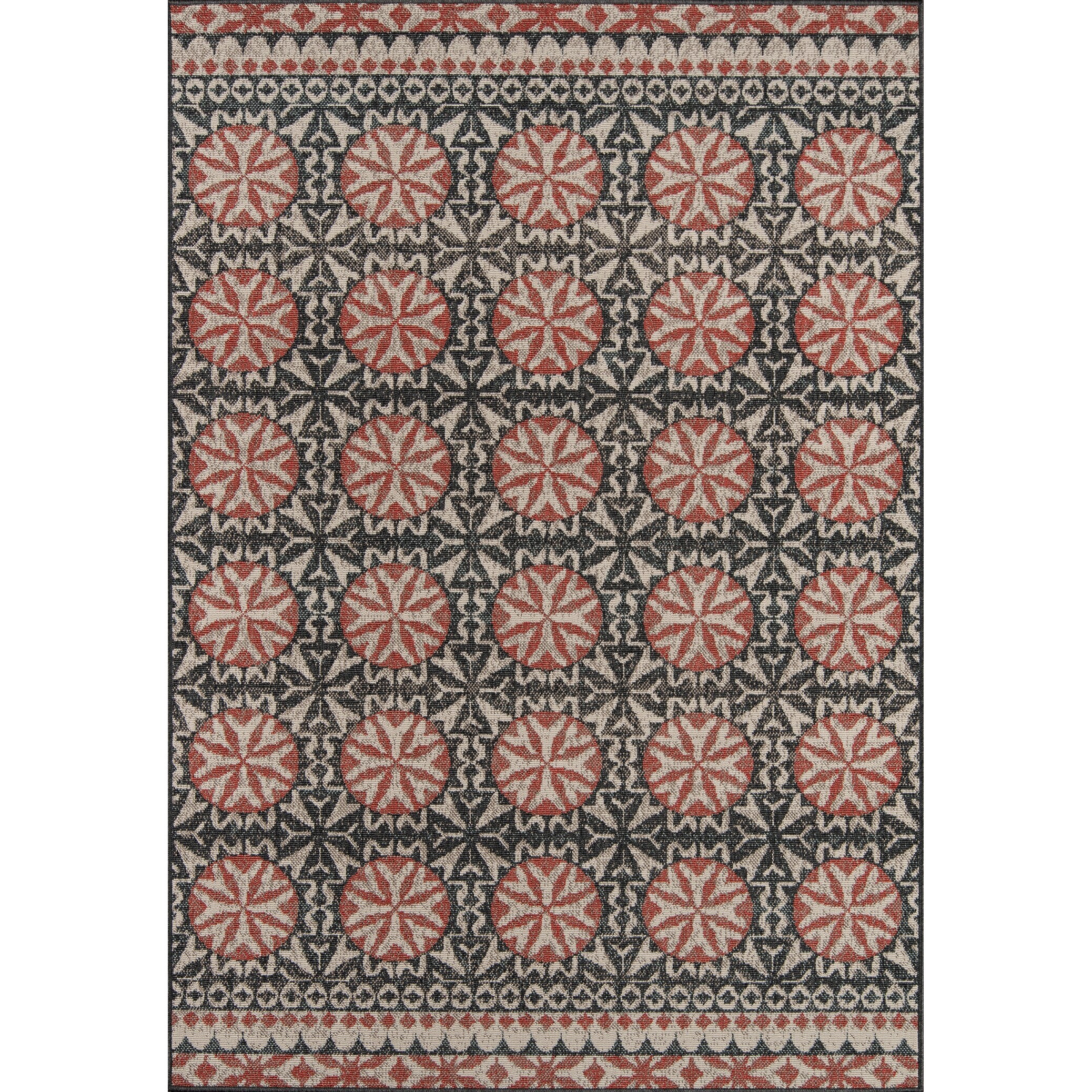 Momeni Baja Black Grey Brown Polypropylene Machine Made Momeni Baja Black Grey Brown