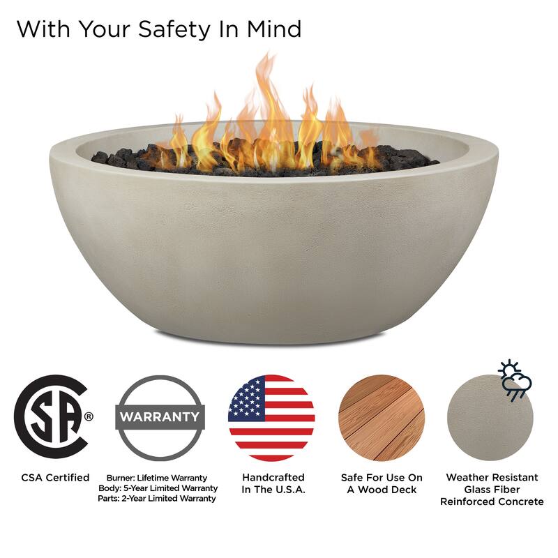 Alta Large Propane Fire Bowl in Fog by Jensen Co