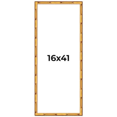 16x41 Frame Gold Bamboo Picture Frame Modern Photo Frame Includes UV Acrylic Shatter Guard Front Acid Free Foam Backing Board