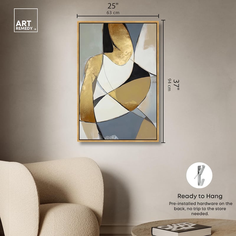 Gold Leaf Contours Canvas by Art Remedy