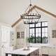 preview thumbnail 6 of 13, Modern Farmhouse Chandelier 2 Tier Large Black Wagon Wheel Chandeliers