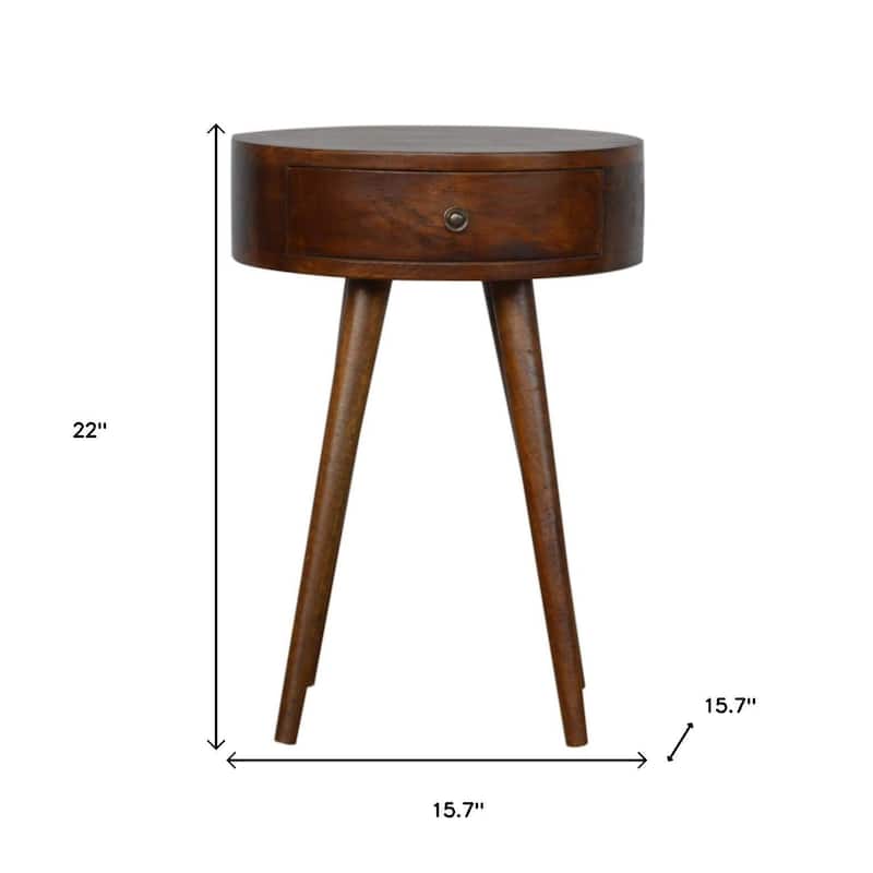 HomeRoots 22" Chestnut Solid Wood One Drawer Nightstand
