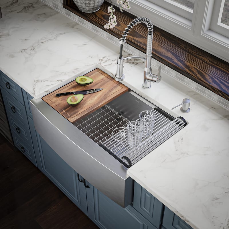 Karran USA WSA-42-PK1 Elite Workstation 30" Farmhouse Single Basin