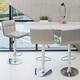 Bar Stools Adjustable Armless Swivel PU Leather Barstools Set of 2