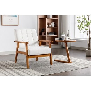 Modern Linen Accent chair Armchair with Solid Frame - Bed Bath & Beyond ...