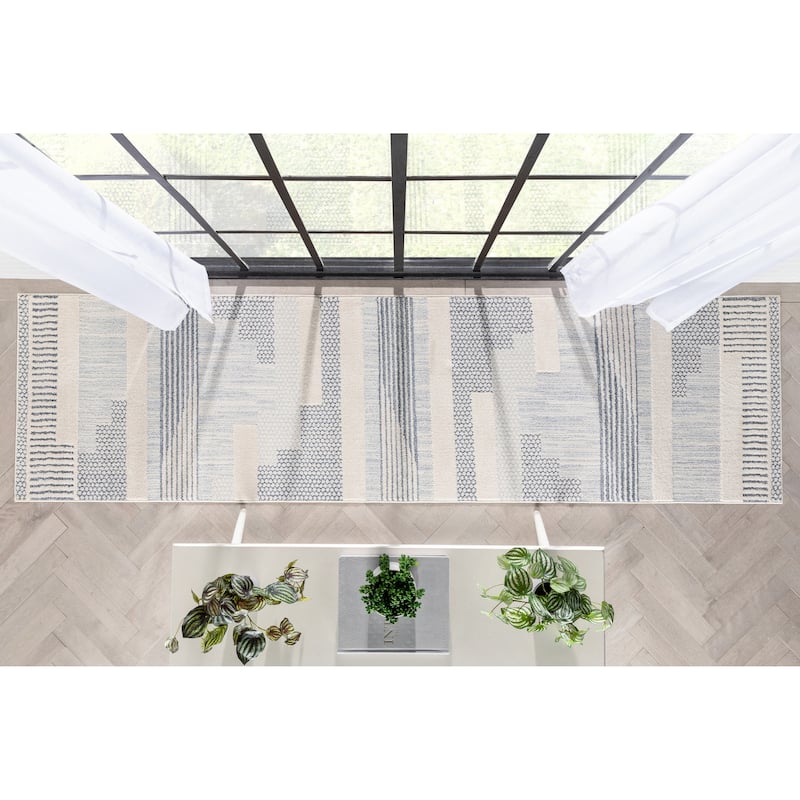 Well Woven Harlow Briar Contemporary Geometric Abstract Area Rug