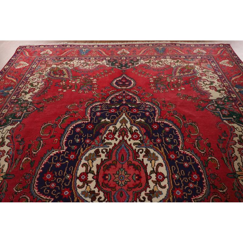 Tabriz Persian Vintage Area Rug Handmade Wool Carpet - 9'6"x 13'0"