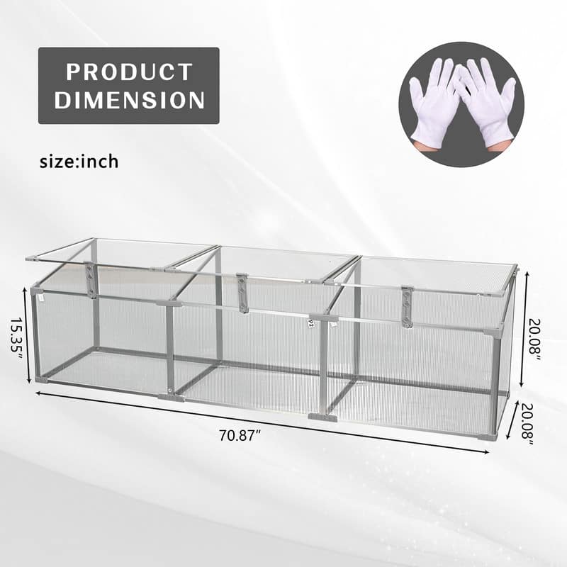 70.87"L Polycarbonate Greenhouse for Outdoors in Winter
