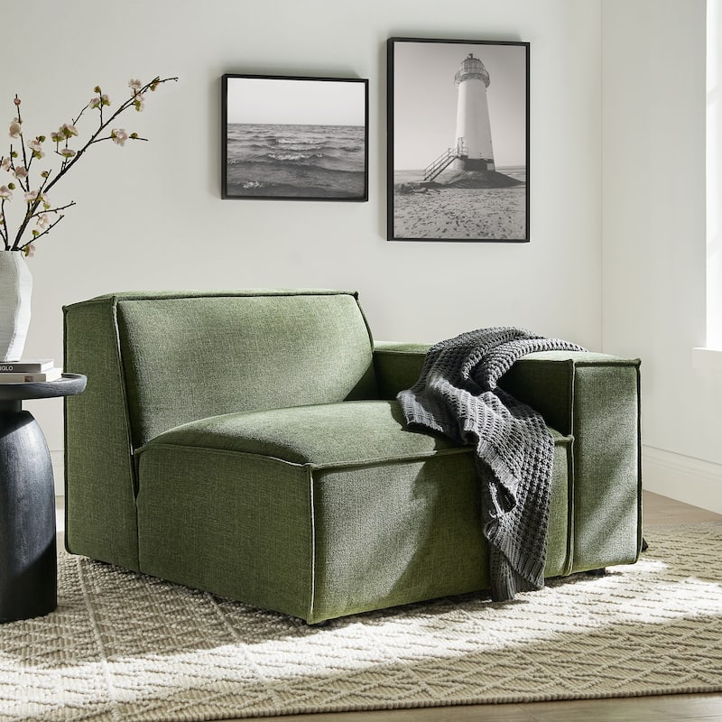 Restore Performance Fabric Upholstered Right-Facing Modular Lounge Chair - Foliage