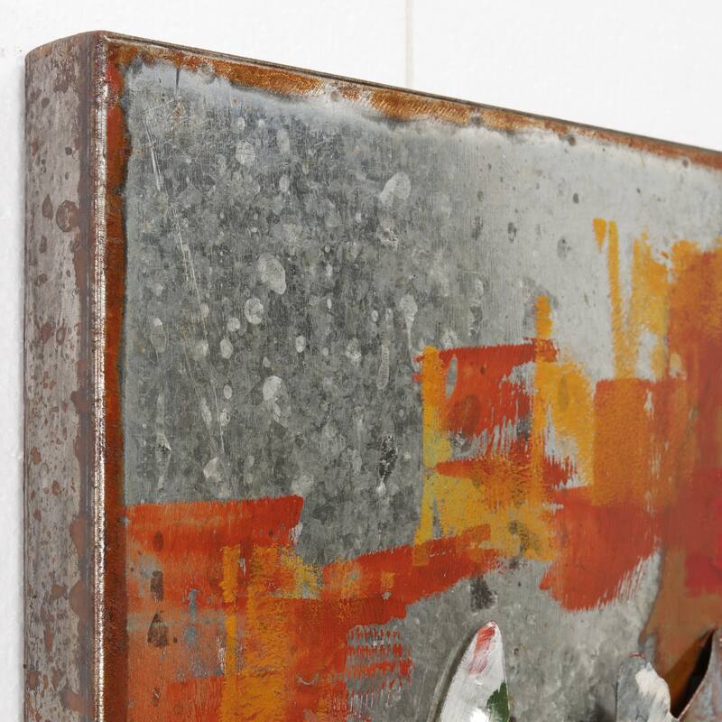 "Garden Rose" Mixed Media Iron Hand Painted 3D Wall Art Set