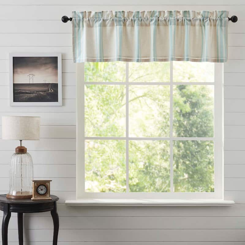 Grain Sack Aqua Valance 16x60 - Blue